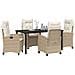Set da Pranzo per Giardino 5 pcs Beige polyrattan - Foto miniatura 3