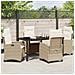 Set da Pranzo per Giardino 5 pcs Beige polyrattan - Foto miniatura 4