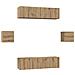 Set mobile TV 6 pcs rovere artigianale Legno multistrato - Foto miniatura 1