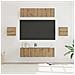Set mobile TV 6 pcs rovere artigianale Legno multistrato - Foto miniatura 2