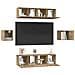Set mobile TV 6 pcs rovere artigianale Legno multistrato - Foto miniatura 3