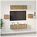 Set mobile TV 6 pcs rovere artigianale Legno multistrato - Foto miniatura 4