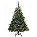 Albero di Natale artificiale con 150 LED Verde 120 cm PE e PVC - Foto miniatura 4