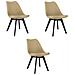 Sedia RIXK - Beige scuro con gambe nere x 3 - Foto miniatura 1