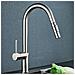 Rubinetto per lavello da cucina, Blackswan, tipo M384 con 2 modalità e doccetta estraibile, modello nichelato, misura 39 cm - Foto miniatura 3
