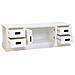 Mobiletto Basso In Legno Bianco Con 2 Ante 4 Cassetti 154x45x51,5h Cm - Foto miniatura 5
