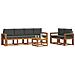 Set di divani da esterno con cuscino 7 pcs Naturale e Antracite - Foto miniatura 3