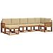 Set di divani da esterno con cuscino 7 pcs Naturale e Beige - Foto miniatura 1