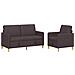 Set di Divani con Storage 2 pcs Marrone Scuro Poliestere - Foto miniatura 1