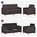 Set di Divani con Storage 2 pcs Marrone Scuro Poliestere - Foto miniatura 4