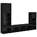 Unità per TV a Muro 4 pcs Rovere Nero Legno multistrato - Foto miniatura 1