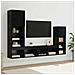 Unità per TV a Muro 4 pcs Rovere Nero Legno multistrato - Foto miniatura 2