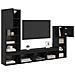 Unità per TV a Muro 4 pcs Rovere Nero Legno multistrato - Foto miniatura 3
