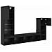 Unità per TV a Muro 4 pcs Rovere Nero Legno multistrato - Foto miniatura 9