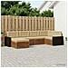 Set di divani da esterno con cuscino 6 pcs Naturale e Beige - Foto miniatura 2