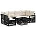 Set Divano da Giardino 7 pz Nero polyrattan - Foto miniatura 1