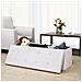 120 L Pouf Contenitore Ottomane E Poggiapiedi 110 X 38 X 38 Cm Bianco Lsf702 - Foto miniatura 2