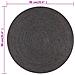 Tappeto Lavorato A Mano In Juta Rotondo 90 Cm Grigio Scuro - Foto miniatura 4