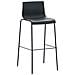 Sgabello Bar Hoover in Polipropilene I Sgabello Alto Design 4 Gambe in Metallo | Sedia Sgabello Impilabile con Schienale I Sgabello Bancone H 76 CM Nero Base Nero - Foto miniatura 1