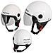 Casco Jet Demi Scooter Moto Omologato Ece 22 Visiera Antigraffio Bianco L - Foto miniatura 1