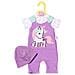 870549 Dolly Moda - Tutina In Maglia, Con Berretto, 43 Cm, Colore Lilla / bianco - Foto miniatura 1