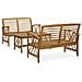 Set Divani da Giardino 3 pz in Legno Massello di Acacia - Foto miniatura 1