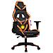 Sedia Gaming Massaggio Poggiapiedi Nero e Arancione Similpelle - Foto miniatura 3