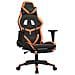 Sedia Gaming Massaggio Poggiapiedi Nero e Arancione Similpelle - Foto miniatura 1