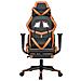 Sedia Gaming Massaggio Poggiapiedi Nero e Arancione Similpelle - Foto miniatura 10
