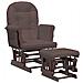 Poltrona Glider Con Sgabello Marrone In Tessuto - Foto miniatura 2