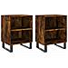 Comodini Rovere Fumo 2 Pz 40x30x50 Cm In Legno Multistrato - Foto miniatura 1