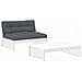 Set Divani Da Giardino 2pz Con Cuscini In Legno Massello Bianco - Foto miniatura 2