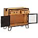 Credenza 80x31x66 Cm In Legno Grezzo Massello Mango E Metallo - Foto miniatura 7