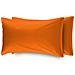 Coppia Federe Per Camper Roulotte Con Patella 100% Cotone Tinta Unita Federe Arancio - Foto miniatura 1