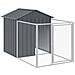 Casetta Cani Con Tetto Antracite 117x813x123 Cm Acciaio Zincato - Foto miniatura 4