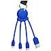 Cavo Octopus 3 In 1 Usb A/micro Usb E Usb C E Lightning Da 0,1 M, Blu - Foto miniatura 2