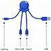 Cavo Octopus 3 In 1 Usb A/micro Usb E Usb C E Lightning Da 0,1 M, Blu - Foto miniatura 3