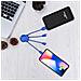 Cavo Octopus 3 In 1 Usb A/micro Usb E Usb C E Lightning Da 0,1 M, Blu - Foto miniatura 4