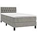 Letto A Molle Materasso E Led Grigio Chiaro 90x190 Cm Velluto - Foto miniatura 2
