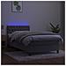 Letto A Molle Materasso E Led Grigio Chiaro 90x190 Cm Velluto - Foto miniatura 3