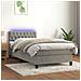 Letto A Molle Materasso E Led Grigio Chiaro 90x190 Cm Velluto - Foto miniatura 8