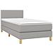 Letto A Molle Materasso E Led Grigio Chiaro 90x190 Cm Tessuto - Foto miniatura 2