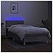 Letto A Molle Materasso E Led Grigio Chiaro 90x190 Cm Tessuto - Foto miniatura 3