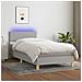 Letto A Molle Materasso E Led Grigio Chiaro 90x190 Cm Tessuto - Foto miniatura 8