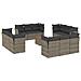 Set Divani da Giardino 13 pz con Cuscini Grigio in Polyrattan - Foto miniatura 1