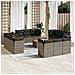 Set Divani da Giardino 13 pz con Cuscini Grigio in Polyrattan - Foto miniatura 2