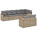 Set Divano Da Giardino 8 Pz Con Cuscini Beige In Polyrattan - Foto miniatura 2