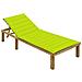 Lettino Da Giardino Con Cuscino Verde Chiaro In Pino Impregnato - Foto miniatura 2
