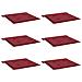 Cuscini Per Sedia 6 Pz Rosso Vino 50x50x4 Cm In Tessuto Oxford - Foto miniatura 2