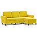 Divano a 3 Posti con Poggiapiedi Giallo 180cm in Velluto - Foto miniatura 1